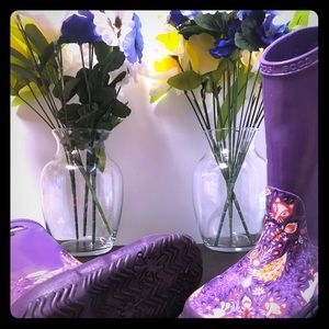 Bogs Rain Boots Purple Forest Size 1